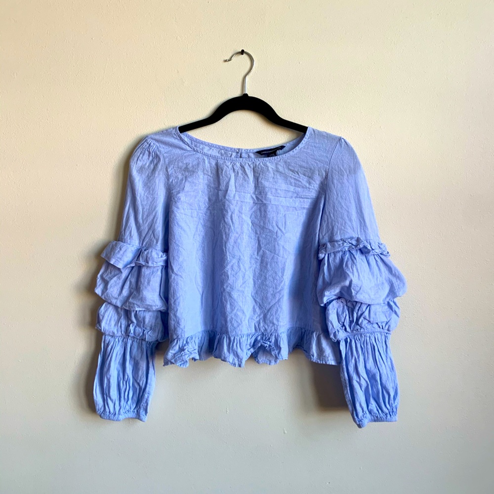American Eagle Blue Long Sleeve Blouse